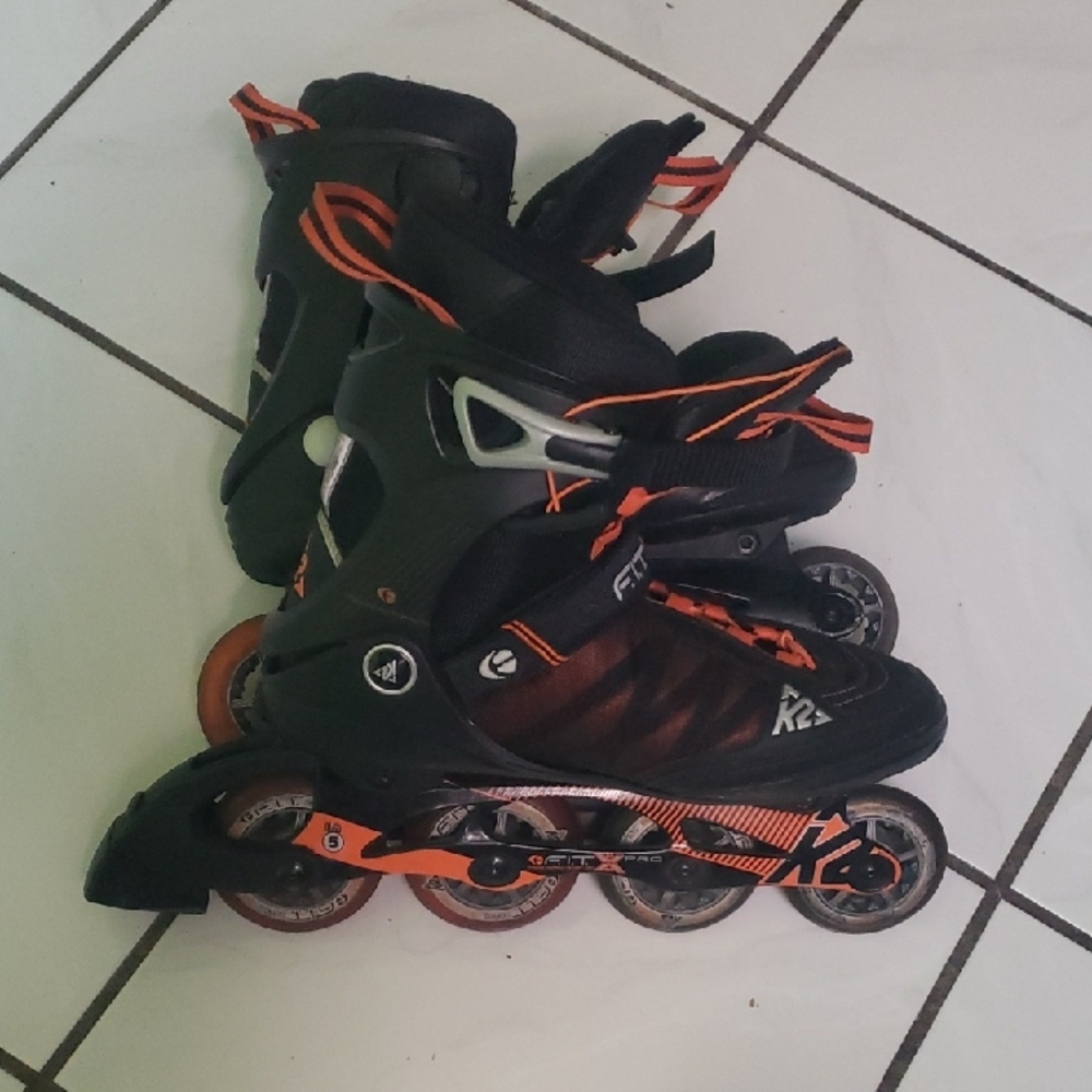 Like new "K2" F.I.T. XPro Men's Black and Orange Inline Skates